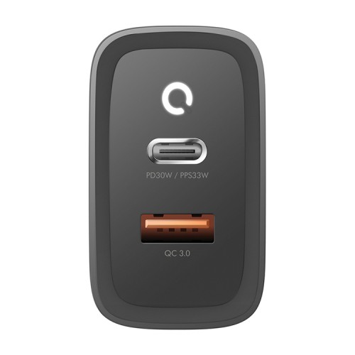 Сетевое зарядное EnergEA Ampcharge PD30+, USB-C PD 30W + USB-A QC3.0 18W | PPS 33W