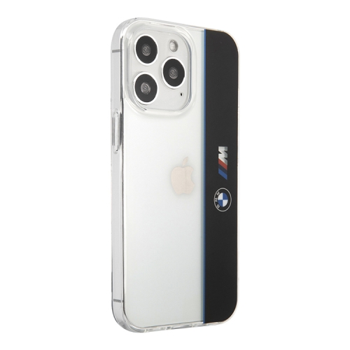 Чехол BMW M-Collection Vertical logo Hard Transparent для iPhone 13 Pro, черный