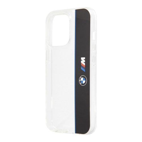 Чехол BMW M-Collection Vertical logo Hard Transparent для iPhone 13 Pro, черный