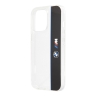 Чехол BMW M-Collection Vertical logo Hard Transparent для iPhone 13 Pro, черный