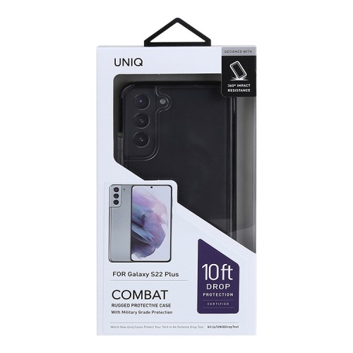 Чехол Uniq Combat Black для Galaxy S22 Plus, прозрачный (черная рамка)