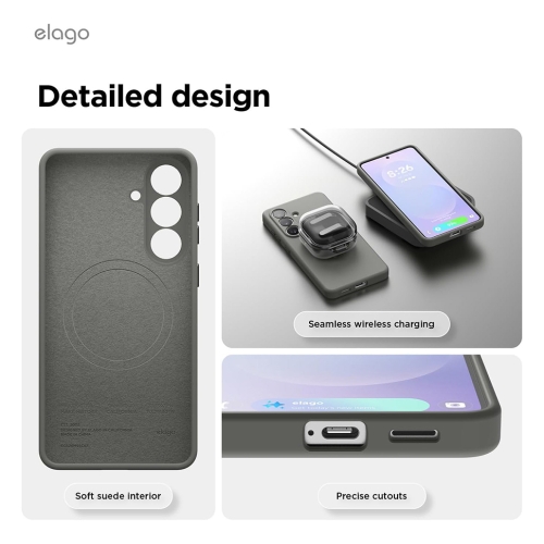 Elago для Galaxy S26 чехол Magnetic Silicone Medium Grey (MagSafe)