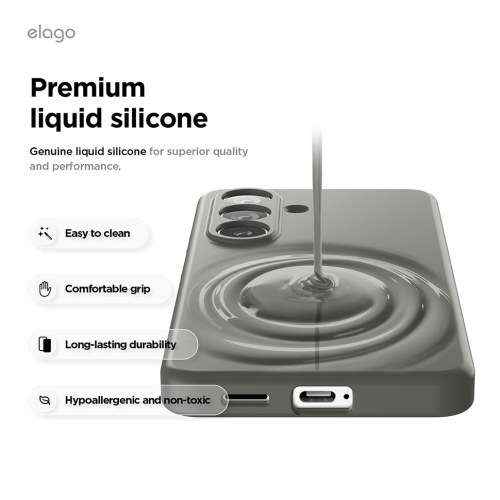Elago для Galaxy S26 чехол Magnetic Silicone Medium Grey (MagSafe)