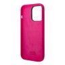 Чехол Lagerfeld Liquid silicone Elongated RSG logo Hard для iPhone 14 Pro, фуксия