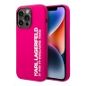 Чехол Lagerfeld Liquid silicone Elongated RSG logo Hard для iPhone 14 Pro, фуксия