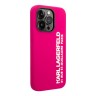 Чехол Lagerfeld Liquid silicone Elongated RSG logo Hard для iPhone 14 Pro, фуксия