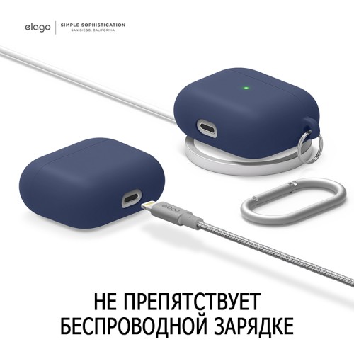 Чехол Elago Liquid silicone Hang для AirPods 3 (2021), синий