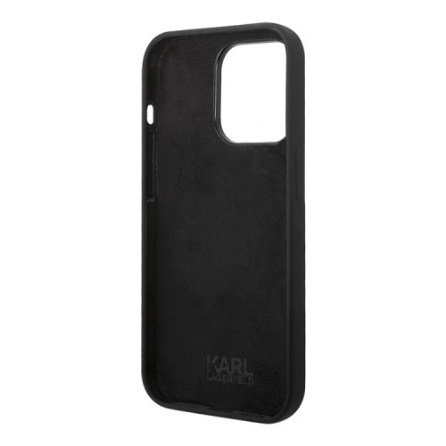 Чехол Lagerfeld Liquid silicone Round RSG logo для iPhone 14 Pro, черный