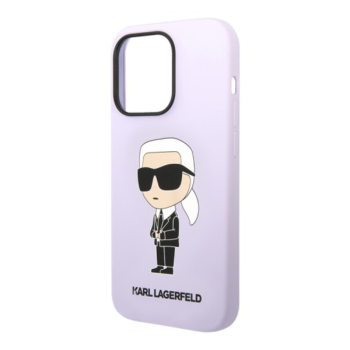 Чехол Lagerfeld Liquid silicone NFT Karl Ikonik Hard для iPhone 14 Pro, фиолетовый