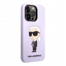 Чехол Lagerfeld Liquid silicone NFT Karl Ikonik Hard для iPhone 14 Pro, фиолетовый