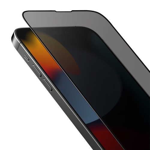 Защитное стекло Uniq OPTIX Privacy для iPhone 14 Pro, черная рамка (+installer)