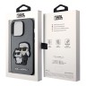 Чехол Lagerfeld PU Saffiano NFT Karl & Choupette Hard для iPhone 14 Pro, серебристый