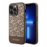 Чехол Guess PU G CUBE Hard для iPhone 14 Pro, коричневый (MagSafe)