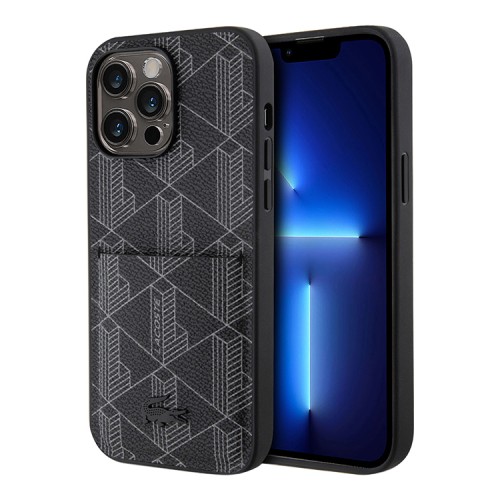 Чехол Lacoste The Blend with Cardslot Hard для iPhone 14 Pro, черный