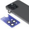 BlueO стекло для iPhone 15 Pro Max Camera Lens SAPPHIRE metal armored 3 шт. Black (+install)