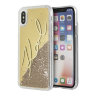 Чехол Karl Lagerfeld Liquid glitter Karl signature для iPhone X/XS, золотой