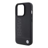 BMW для iPhone 15 Pro чехол Signature Leather Logo imprint Hard Black (MagSafe)