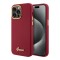 Guess для iPhone 15 Pro чехол Liquid silicone Gold metal logo & Camera frame Hard Magenta