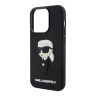 Lagerfeld для iPhone 15 Pro Max чехол 3D Rubber NFT Karl Ikonik Hard Black