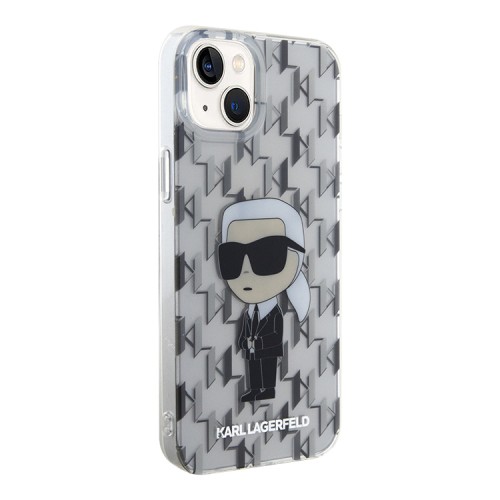 Karl Lagerfeld для iPhone 15 чехол PC/TPU Monogram NFT Karl Ikonik Hard Transparent