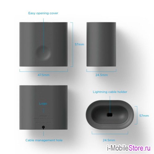 Подставка Elago Charging Station для AirPods, серая
