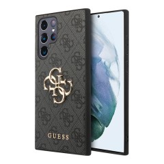 Guess для Galaxy S24 Ultra чехол PU 4G Big metal logo Hard Grey
