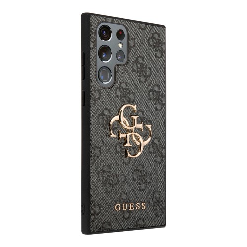 Guess для Galaxy S24 Ultra чехол PU 4G Big metal logo Hard Grey