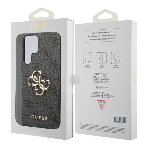 Guess для Galaxy S24 Ultra чехол PU 4G Big metal logo Hard Grey