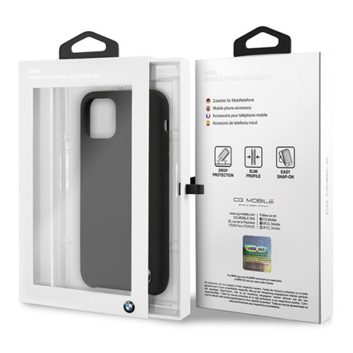 Чехол BMW Signature Liquid Silicone для iPhone 11, черный