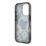 Guess для iPhone 16 Pro Max чехол PC/TPU Flowers Invisible Ring Black (MagSafe)