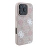Guess для iPhone 16 Pro чехол PU кожа 4G Colored Peony Pink (MagSafe)