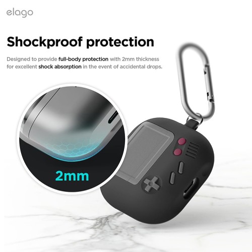 Elago для Galaxy Buds 3/3 Pro чехол Unique AW5 Game console Hang case Black