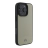 Mercedes для iPhone 16 Pro Max чехол Leather Textured and Smooth Metal logo Hard Beige (MagSafe)