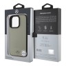 Mercedes для iPhone 16 Pro Max чехол Leather Textured and Smooth Metal logo Hard Beige (MagSafe)