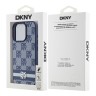 DKNY для iPhone 16 Pro Max чехол PU Checkered Printed stripes Metal logo Hard Blue