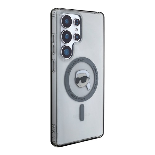 Karl Lagerfeld для Galaxy S25 Ultra чехол PC/TPU NFT Karl Head Metal camera Hard Black (MagSafe)