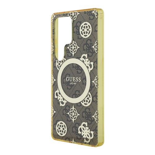 Guess для Galaxy S25 Ultra чехол PC/TPU 4G Peony Hard Brown (MagSafe)
