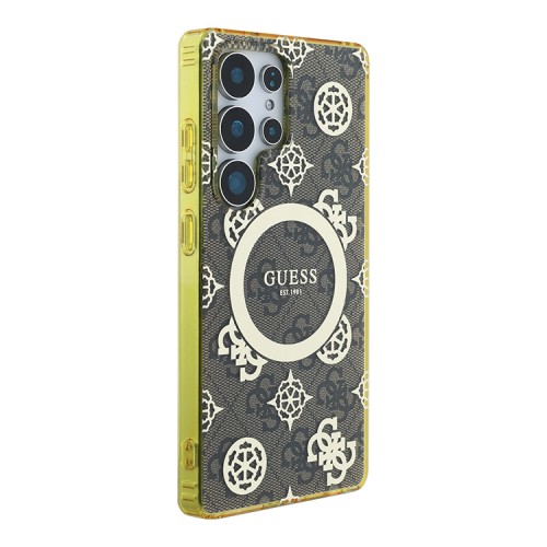 Guess для Galaxy S25 Ultra чехол PC/TPU 4G Peony Hard Brown (MagSafe)