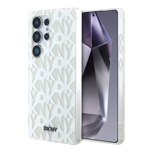DKNY для Galaxy S25 Ultra чехол PC/TPU Double layer Grid Pattern Hard White