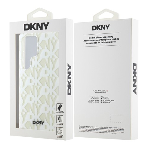DKNY для Galaxy S25 Ultra чехол PC/TPU Double layer Grid Pattern Hard White