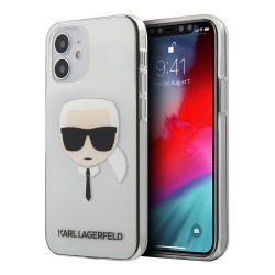 Чехол Karl Lagerfeld Karl's Head Hard для iPhone 12 mini, прозрачный