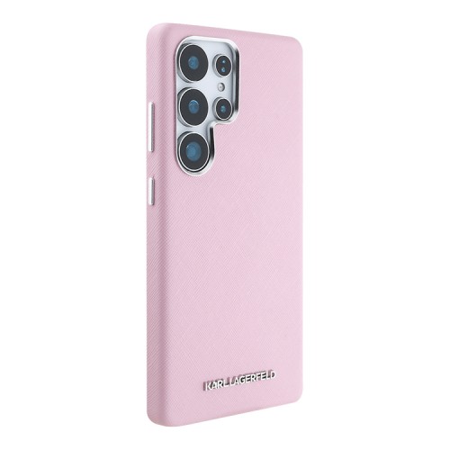 Karl Lagerfeld для Galaxy S25 Ultra чехол PU Saffiano FW Metal logo & Camera Hard Pink (MagSafe)
