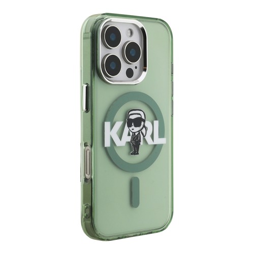 Karl Lagerfeld для iPhone 16 Pro Max чехол PC/TPU Sketch Karl Ikonik Khaki (MagSafe)