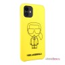 Чехол Karl Lagerfeld Liquid silicone Ikonik outlines Hard для iPhone 11, желтый/черный