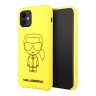 Чехол Karl Lagerfeld Liquid silicone Ikonik outlines Hard для iPhone 11, желтый/черный