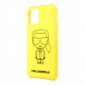 Чехол Karl Lagerfeld Liquid silicone Ikonik outlines Hard для iPhone 11, желтый/черный