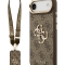 Guess для iPhone Air чехол Crossbody PU 4G Big metal logo Gold camera Hard + Strap Brown