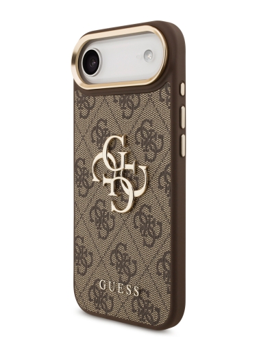 Guess для iPhone Air чехол Crossbody PU 4G Big metal logo Gold camera Hard + Strap Brown