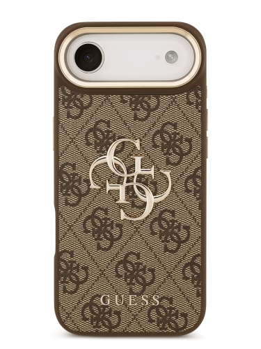 Guess для iPhone Air чехол Crossbody PU 4G Big metal logo Gold camera Hard + Strap Brown