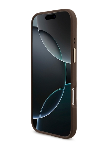 Guess для iPhone Air чехол Crossbody PU 4G Big metal logo Gold camera Hard + Strap Brown